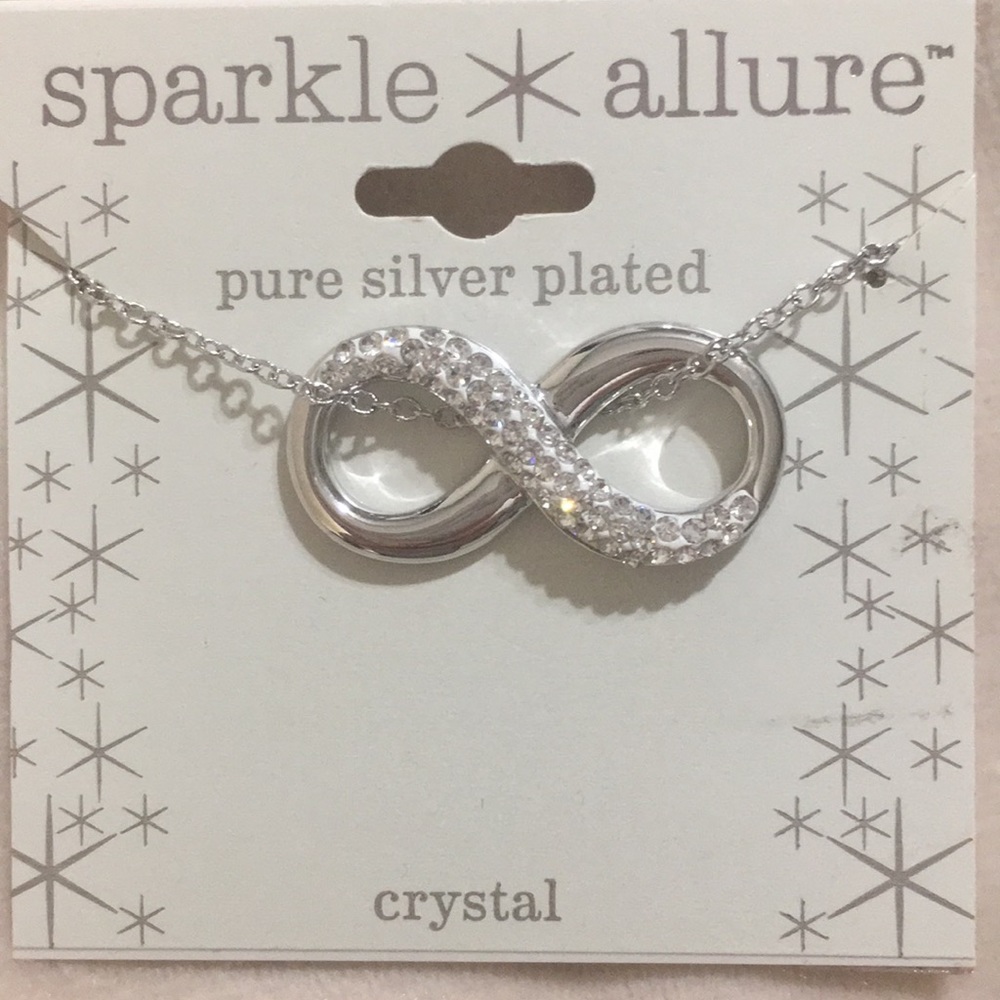 Pure Silver Plated Crystal Necklace